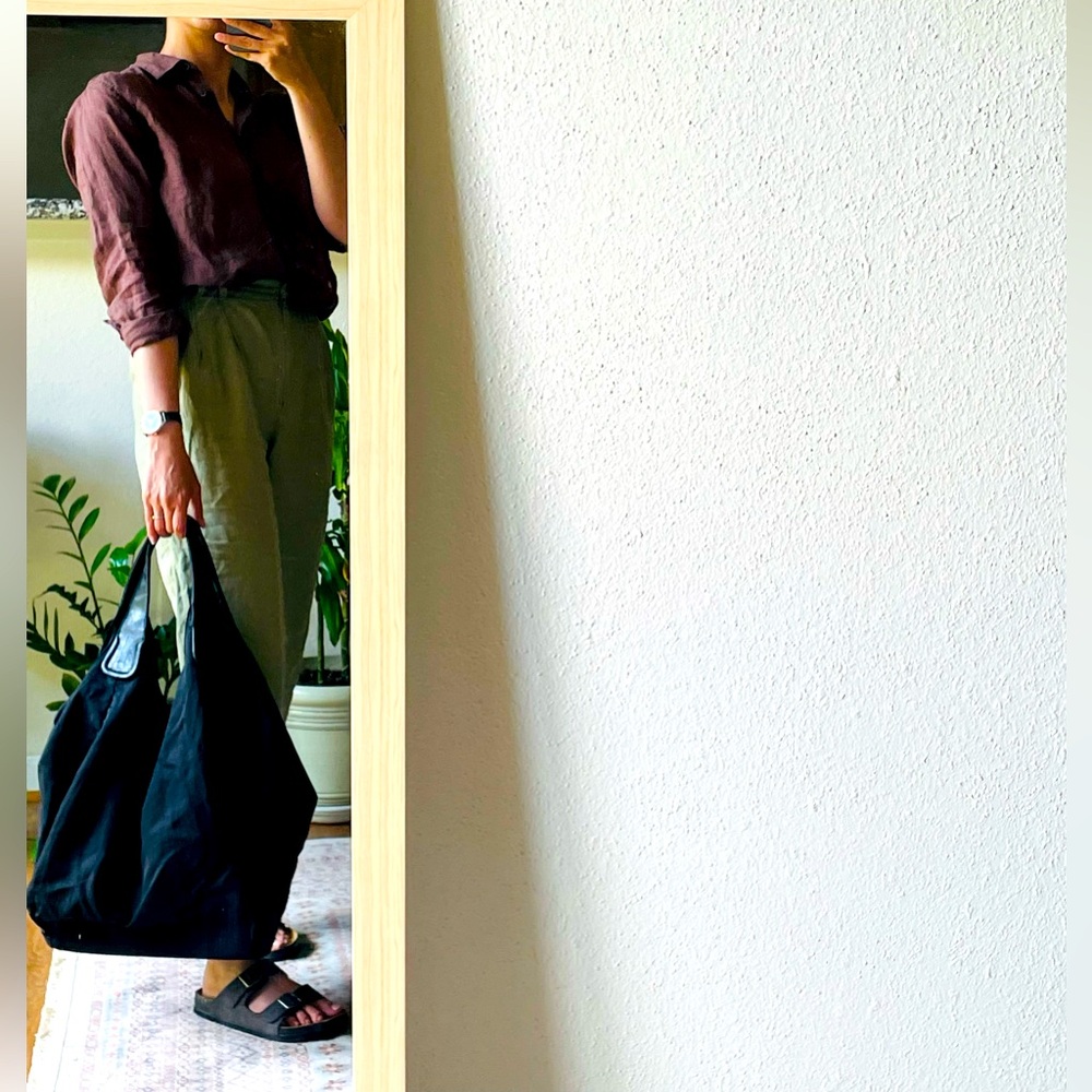 HOBO Original Black Large Oversized Nylon Shoulder Bag Handbag